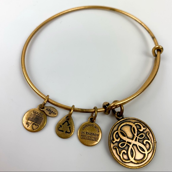 Alex and Ani Bangle Bar "Path of Life" Rafaelian Gold-Tone Expandable Bracelet - Picture 2 of 11